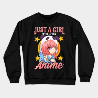 Cute & Funny Just A Girl Who Loves Anime Crewneck Sweatshirt